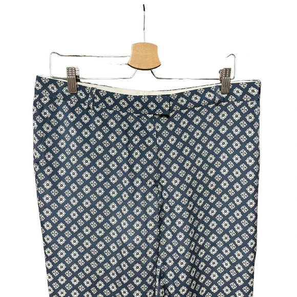 JOSEPH Ben Matt Silk Cravate Blue Diamond Print Silk Trouser Pants Size 42 US 10 - Picture 2 of 10